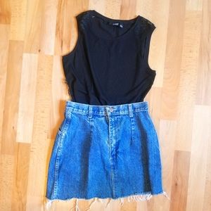SKIRT SOLD *Vintage* Denim Skirt Outfit!